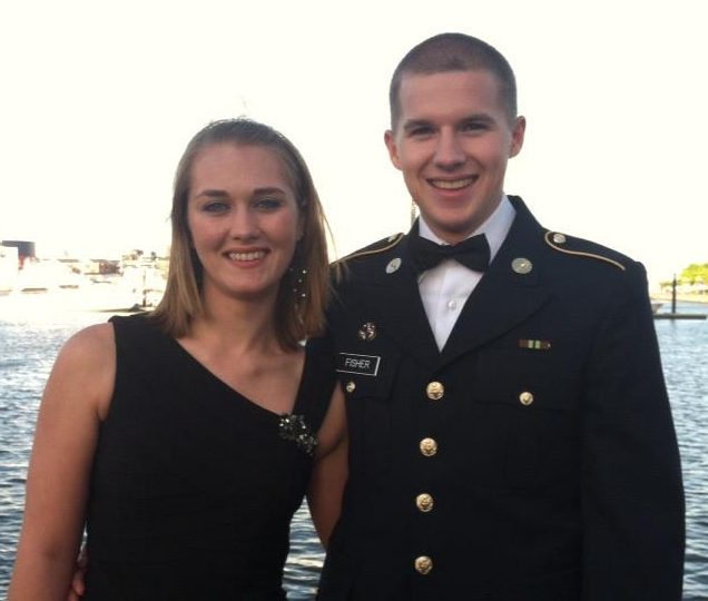 Mark Fisher and his wife Skylar on their first date at the ROTC ball